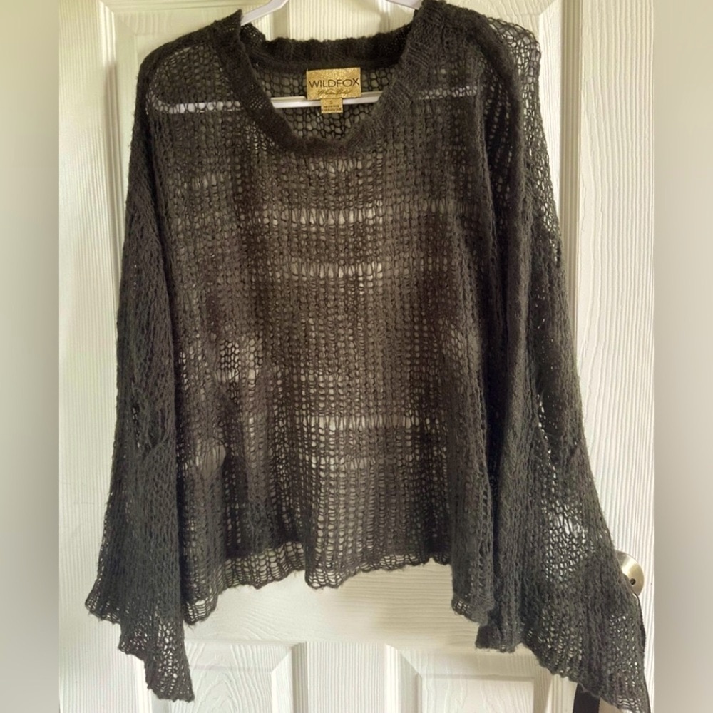Wildfox White Label Deconstructed Sweater | Olive Green | Late 90s Early Y2K